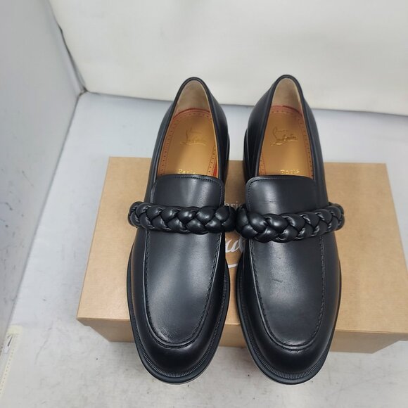 Christian Louboutin  MENS Black Leather Braid Urbino Loafer main image 9